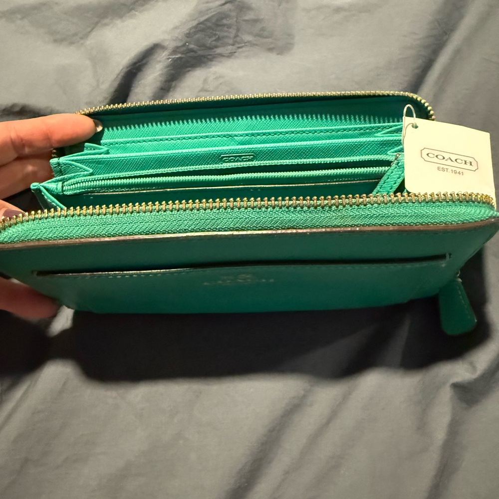 Coach Teal Women's Wallet - Picture 3 of 8
